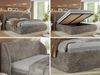 Polsterbett mit Lattenrost, Doppelbett Bettkasten, Bettgestell mit Gasdruckfeder Multipocket Matratze Härtegrad H3/H4 - CAELA CLASSIC - 180 x 200 cm - Hellbraun Cord - ELORI LUX Bild 2