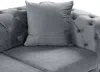 Vente-unique - EDWINA Sofa SamtStoff Grau - B 91 cm x H 76 cm x L 162 cm Bild 4