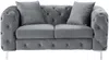 Vente-unique - EDWINA Sofa SamtStoff Grau - B 91 cm x H 76 cm x L 162 cm Bild 2
