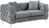 Vente-unique - EDWINA Sofa SamtStoff Grau - B 91 cm x H 76 cm x L 162 cm Bild 3