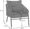 Aluminium-Gartenstuhl HWC-P90, Loungestuhl Sessel Outdoor, Seilgeflecht Rope Stoff/Textil (180g/m²) ~ anthrazit Bild 2
