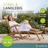 Juskys® Sonnenliege Evia 2er Set - klappbar für Garten und Terrasse, geöltes Akazienholz für natürliche Optik und langlebige Nutzung, 196x54x95 cm in Natur Bild 2