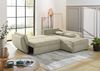 Ecksofa Schlaffunktion Couch mit Rutschenlehne Bettkasten in Cord Beige Grau Bild 3