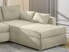 Ecksofa Schlaffunktion Couch mit Rutschenlehne Bettkasten in Cord Beige Grau Bild 5