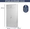 Mehrzweckschrank Metall mit Erweiterung BORYS - 185x90x50cm Grau | Büroschrank Spind Stahlschrank Archivschrank Aktenschrank Metallschrank Bild 2
