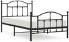 vidaXL Bettgestell mit Kopf- und Fußteil Metall Schwarz 100x190 cm 353451 Bild 2