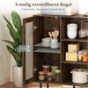 COSTWAY Küchenbuffet Sideboard Holz mit Glastür, Weinglashaltern Bild 4