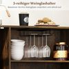 COSTWAY Küchenbuffet Sideboard Holz mit Glastür, Weinglashaltern Bild 3