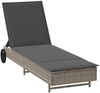 vidaXL Sonnenliege mit Rollen und Auflage Grau Poly Rattan 4104035 Bild 2