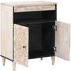 vidaXL Sideboard mit Speicher Weiß 60 x 33,5 x 75 cm Massivholz Mango 4018393 Bild 2