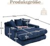 Flieks Relaxsessel Cord mit 3 Kissen, bequemes Einzelsitz-Bodensofa für Wohnzimmer & Büro, Marineblau Bild 4