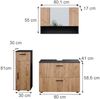 Badmöbel-Set Irma Goldkraft Eiche/Anthrazit 3 Teile, mit Schubladenschrank und Midischrank Vicco Bild 3