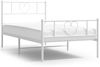 vidaXL Bettgestell mit Kopf- und Fußteil Metall Weiß 100x190 cm 355524 Bild 2