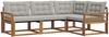 vidaXL Outdoor-Sofagarnitur mit Kissen 4 pcs Natürlich und Hellgrau 3369410 Bild 2