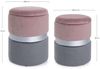 Pouf Polina 2er-Set zweifarbig, Rosa/Grau, 32 x 32 x 38 / 36 x 36 x 44 cm Bild 3