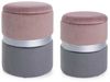 Pouf Polina 2er-Set zweifarbig, Rosa/Grau, 32 x 32 x 38 / 36 x 36 x 44 cm Bild 4