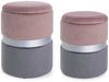Pouf Polina 2er-Set zweifarbig, Rosa/Grau, 32 x 32 x 38 / 36 x 36 x 44 cm Bild 5