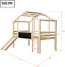 Kinderbett, Dachboden-Design, Sicherheitsleiter, Sicherheitsrutsche, Graffiti-Tafel, Multifunktionsbett, Massivholzbett, Einzelbett, Hochbett, Holzfarbe, 90 × 200 cm Bild 5