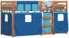 vidaXL Etagenbett mit Vorhängen Blau 90x200 cm Massivholz Kiefer 3283947 Bild 4