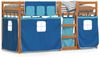 vidaXL Etagenbett mit Vorhängen Blau 90x200 cm Massivholz Kiefer 3283947 Bild 2