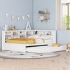 REDOM Stauraumbett aus Massivholz, Ausziehbett 90x190 cm, USB-Steckdose und Stauraum (Kinderbett Holzbett, 140x200 cm(90x190 cm), ohne Matratze Bild 2