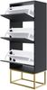 Selsey 'Veldio' Schuhschrank mit 3 Klappen, schwarz mit goldenem Metallgestell, ca. 125 x 50 x 30 cm Bild 4