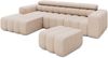 Ecksofa Ottomane links mit Hocker Chenille 289x188x78 beige KONSTANTIN Bild 1