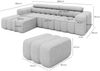 Ecksofa Ottomane links mit Hocker Chenille 289x188x78 beige KONSTANTIN Bild 4