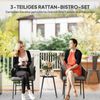 Flieks Gartenmöbel Set 3-tlg mit 2 Stühlen, Beistelltisch & abnehmbar Kissen, wetterfeste Rattan Lounge, Balkonmöbel Set für 2 Personen, Grau Bild 5