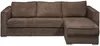 Vente-unique - LORETO Sofa SamtStoff Braun - B 223 cm152 cm x H 90 cm x L 298 cm Bild 2