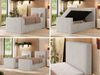 Bett mit Matratze, Boxspringbhett TILIANO DUO 90, Einzelbett 90 x 200 cm, Multipocket-Matratze 7-Zonen-Taschenfederkern - Beige Cordstoff - H4 - Rechts - Topper T25 Bild 2