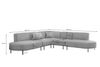 Ecksofa Designersofa VALENCIA Stoff Scala Grau Universal Bild 3