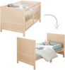 roba Babybett EASY SLEEP 70 x 140 cm inkl. Umbauecken + Matratze safe asleep® Roll Air - Mitwachsendes Gitterbett 3-fach höhenverstellbar - 3 Schlupfsprossen - Holz natur Bild 3