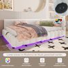 Daybett, 90*200cm Tagesbett, Schlafsofa, Bett mit Lattenrost (ohne Matratze), mit LED-Lichtleiste, mit hydraulischem Hebemechanismus, USB-Anschluss, Typ-C, Komfortmaterial, Vliesimitat, Weiß Bild 2