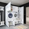 Roomart Überbauschrank Waschküche & Hauswirtschaftsraum SERIE 3 – 179 cm – mit Schubladen & Ausziehbrett • Weiß Bild 2