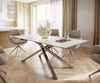 Esstisch Edge 200x100cm Keramik Laminam®Statuarietto Weiß Kreuzgestell Rechteck Edelstahl Bild 1