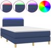 vidaXL Boxspringbett mit Matratze & LED Blau 120x190 cm Stoff 3270101 Bild 2