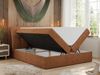 Boxspringbett Polsterbett mit Multipocket-Matratze und Topper - DIEGOS - 160x200cm - Orange Stoff - H4 Bild 2