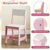 COSTWAY Kinderschreibtisch (2-St), mit Stuhl Set, mit Schubladen, ab 3 Jahre Bild 3
