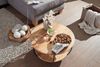 Couchtisch 60 x 34,5 x 60 cm Akazie Massivholz / Metall Sofatisch, Design Wohnzimmertisch Rund, Stubentisch Industrial Braun, Tisch mit Ablage Bild 5