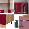 Singleküche R-Line Rot Hochglanz/Goldkraft Eiche 140 cm ohne Arbeitsplatte Vicco Bild 5