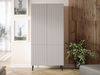 Kleiderschrank 'Arypot 4D', gefräster Front, Griffloses System, Laminatplatte Cashmere, 185 x 41 x 90 cm Bild 2