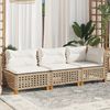 vidaXL Gartensofa mit Kissen 3-Sitzer Beige Poly Rattan 365943 Bild 3