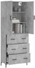 vidaXL Highboard Betongrau 69,5x34x180 cm Holzwerkstoff 3195847 Bild 3
