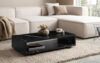 Couchtisch 100x50x25cm Schwarz Marmor-Optik Modern Rechteckig mit Stauraum Bild 3