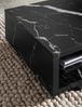 Couchtisch 100x50x25cm Schwarz Marmor-Optik Modern Rechteckig mit Stauraum Bild 5