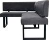 byLIVING Eckbank Vancouver/Webstoff anthrazit/Metall Gestell schwarz pulverbeschichtet/Taschenfederkern/Langer Schenkel rechts/Küchenbank/Sitzbank/ 125x181,5, H 86 cm Bild 4