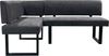 byLIVING Eckbank Vancouver/Webstoff anthrazit/Metall Gestell schwarz pulverbeschichtet/Taschenfederkern/Langer Schenkel rechts/Küchenbank/Sitzbank/ 125x181,5, H 86 cm Bild 3