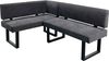 byLIVING Eckbank Vancouver/Webstoff anthrazit/Metall Gestell schwarz pulverbeschichtet/Taschenfederkern/Langer Schenkel rechts/Küchenbank/Sitzbank/ 125x181,5, H 86 cm Bild 2
