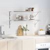 vidaXL Wandregale 2 Stk. 100x40 cm Silbern Edelstahl 3214502 Bild 3
